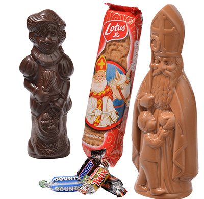 Sinterklaaspakket voor uw personeel met Sintchocolade Speculoos en Mars Snickers Twix